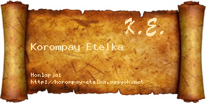 Korompay Etelka névjegykártya